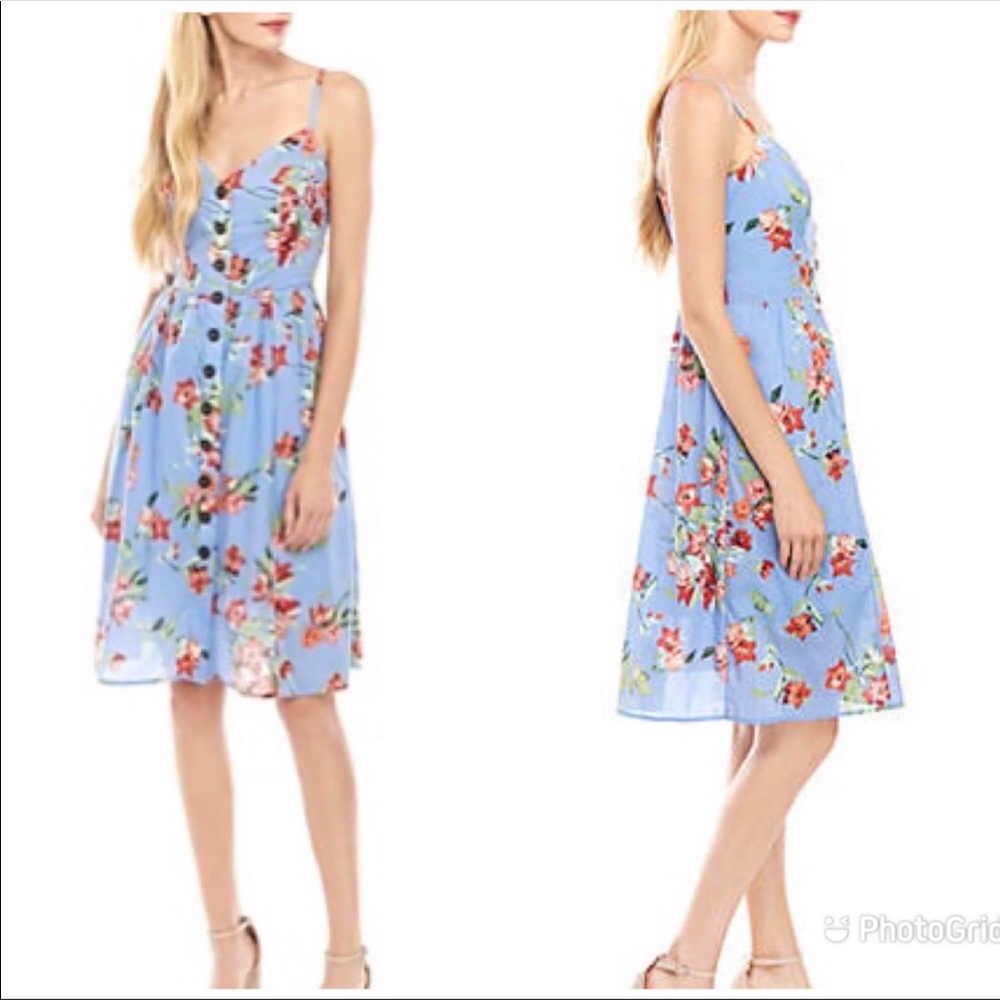 VINCE CAMUTO Floral Button Front Sun Dress 14 NWT